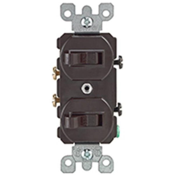 Leviton Leviton Mfg Switch Double 1P Brown S00-05224-02S 7017825